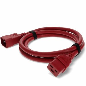 2ft C19 Female to C20 Male 12AWG 100-250V at 10A Red Power Cable