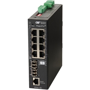 Omnitron Systems RuggedNet Managed Industrial Gigabit PoE+, 2xSM LC, RJ-45, Ethernet Fiber Switch