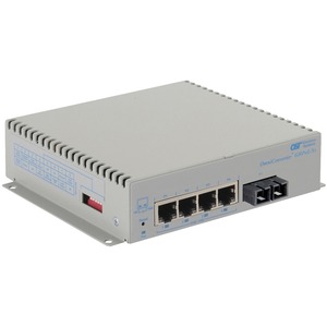 Omnitron Systems OmniConverter Unmanaged Gigabit High Power 60W PoE, MM SC, RJ-45, Ethernet Fiber Switch