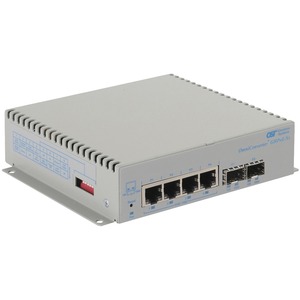 Omnitron Systems OmniConverter Unmanaged Gigabit High Power 60W PoE, 2xSFP, RJ-45, Ethernet Fiber Switch