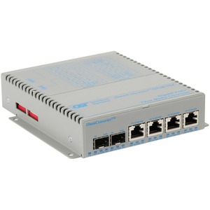 Omnitron Systems OmniConverter Unmanaged Gigabit PoE+, 2xSFP, RJ-45, Ethernet Fiber Switch