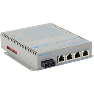 Omnitron Systems OmniConverter Unmanaged Gigabit PoE+, SM SC, RJ-45, Ethernet Fiber Switch