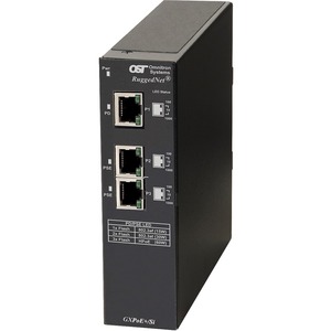 Omnitron Systems RuggedNet Industrial Unmanaged 30W Gigabit PoE Extender with Booster Technology