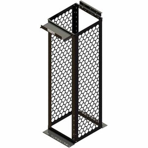 Ortronics MM20 Channel Rack, 24" deep, 7 ft, 45 RU, Tapped, Black