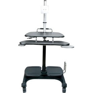 Aidata Sit and Stand Mobile LCD Workstation with Monitor Mount