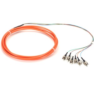 Black Box 3m ST OM1 62.5-Micron MM Fiber Pigtail 6-Strand OFNR PVC Orange