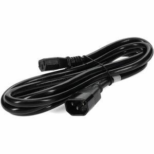 Addon 1ft C13 Female to C14 Male 14AWG 100-250V at 15A Black Power Cable