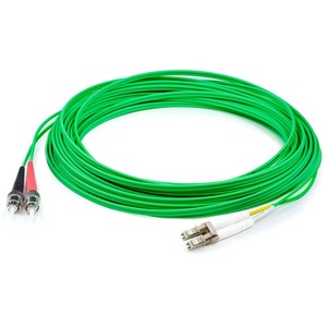 AddOn 3m LC (Male) to ST (Male) Green OM1 Duplex Plenum-Rated Fiber Patch Cable