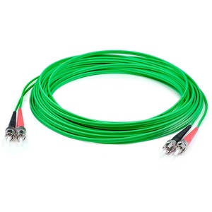 AddOn 5m ST (Male) to ST (Male) Green OM1 Duplex Plenum-Rated Fiber Patch Cable