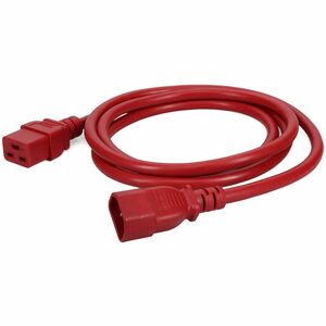 Addon 3ft C14 Male to C19 Female 14AWG 100-250V at 15A Red Power Cable