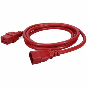 Addon 5ft C14 Male to C19 Female 14AWG 100-250V at 15A Red Power Cable
