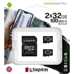 Kingston Canvas Select Plus 32 GB Class 10/UHS-I (U1) microSDHC - 2 Pack