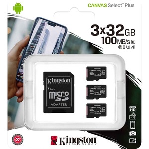 Kingston Canvas Select Plus 32 GB Class 10/UHS-I (U1) microSDHC - 3 Pack