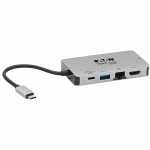 Tripp Lite USB C Docking Station 4k USB Hub HDMI VGA Gbe PD Charging Gray