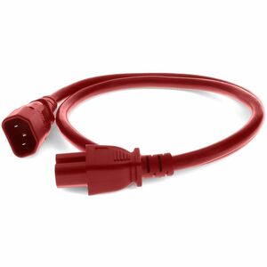 Addon 8ft C14 Male to C15 Female 14AWG 100-250V at 15A Red Power Cable