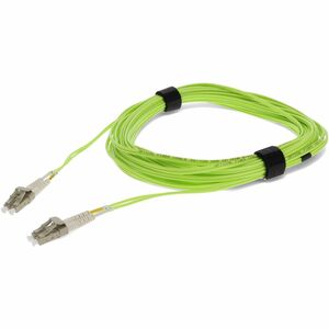 AddOn 10m LC (Male) to LC (Male) Lime Green OM5 Duplex Fiber OFNR (Riser-Rated) Patch Cable