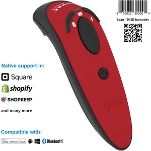 Socket Mobile DuraScan® D760, Ultimate Barcode Scanner, DotCode & Travel ID Reader, Red