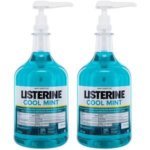 Listerine Cool Mint Mouthwash, W/ Pump, 1 Gal, 2/Ct, Be