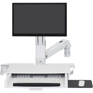 Ergotron StyleView Wall Mount for Monitor, Bar Code Scanner, Keyboard, Wrist Rest, Mouse - White