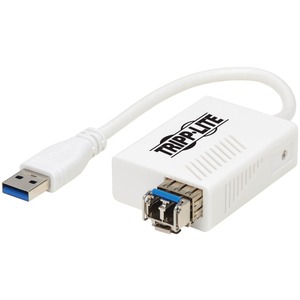 Tripp Lite USB SMF Fiber Transceiver Ethernet Adapter 10/100/1000Mbps LC