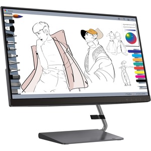 Lenovo Q24h-10 23.8" WQHD LCD Monitor - 16:9 - Gray