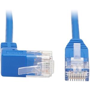 Tripp Lite Cat6 Ethernet Cable Up Angled UTP Slim Molded M/M RJ45 Blue 1ft