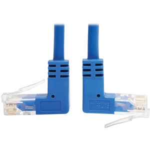 Tripp Lite Cat6 Ethernet Cable Up/Down Angled UTP Slim Molded M/M Blue 7ft