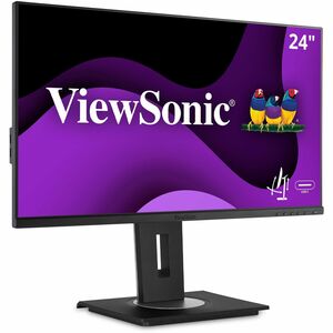 ViewSonic VG2456 24 Inch 1080p Monitor with USB C 3.2, Docking Built-In Gigabit Ethernet and 40 Degree Tilt Ergonomics for Home and Office