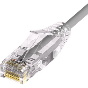 Unirise Clearfit Slim™ Cat6A 28AWG Patch Cable, Snagless, Gray, 3ft