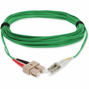 AddOn 2m SC to LC Green OM4 Duplex OFNR (Riser-Rated) TAA Fiber Patch Cable