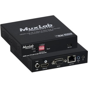 MuxLab HDMI/Dante over IP PoE Transmitter, UHD-4K