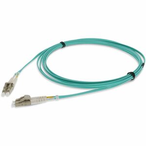 AddOn 0.5m LC (Male) to LC (Male) Aqua OM4 Duplex Fiber LSZH-rated Patch Cable