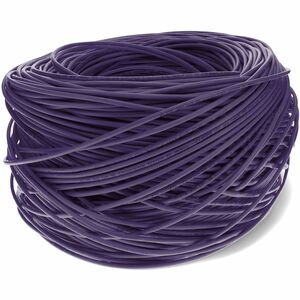 AddOn 1000ft Non-Terminated Purple CAT5E Plenum-Rated Stranded Bulk Cable CAT 5E