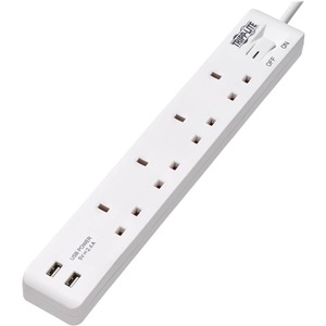 Tripp Lite Power Strip 4-Outlet British BS1363A 220-250V w/ USB Charging