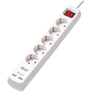 Tripp Lite Power Strip 5-Outlet German Schuko Outlet 220-250V USB Charging