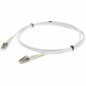 AddOn 2m LC to LC White OM4 Duplex OFNR (Riser-Rated) MMF (Multi Mode) Fiber Patch Cable, 50/125