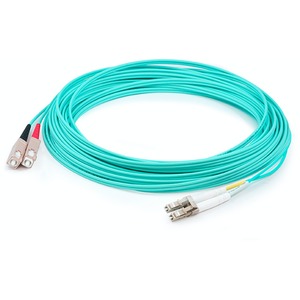 AddOn 48m LC (Male) to SC (Male) Straight Aqua OM4 Duplex LSZH Fiber Patch Cable