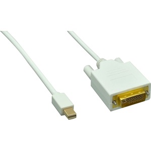 ENET DVI Male to Mini DisplayPort Male 32 AWG White Cable 6ft