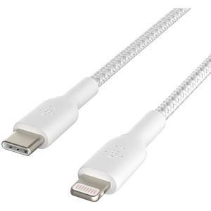 Belkin BoostCharge Braided USB-C to Lightning Cable (1 meter / 3.3 foot, White)