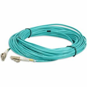 AddOn 43m LC to LC Aqua OM4 Duplex OFNP (Plenum-Rated) Fiber Patch Cable