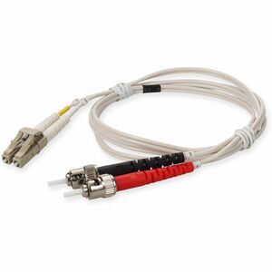 AddOn 1m LC (Male) to ST (Male) White OM1 Duplex Fiber OFNR (Riser-Rated) Patch Cable