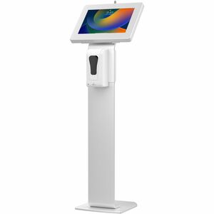 CTA Digital Premium Locking Floor Stand Kiosk with Automatic Soap Dispenser (White)