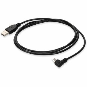 AddOn 2m USB 2.0 (A) Male to Micro-USB 2.0 (B) Right-Angle Male Black Cable