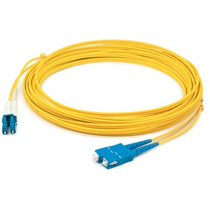 AddOn 55m LC (Male) to SC (Male) Straight Yellow OS2 Duplex LSZH Fiber Patch Cable