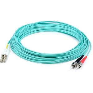 AddOn 15m LC (Male) to ST (Male) Straight Aqua OM4 Duplex LSZH Fiber Patch Cable