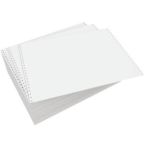 Domtar Continuous Feed Computer Paper, 1-Part, 18 lb Bond Weight, 8.5 x 12,  White, 4,000/Carton