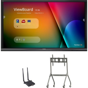 ViewSonic ViewBoard IFP6550-E4 - 4K Interactive Display with WiFi Adapter and Slim Trolley Cart - 350 cd/m2 - 65"