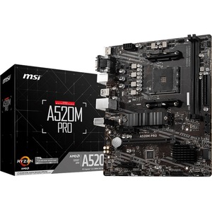 MSI A520M PRO Desktop Motherboard - AMD A520 Chipset - Socket AM4 - Micro ATX