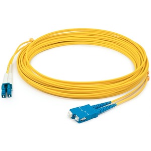 AddOn 88m LC (Male) to SC (Male) Straight Yellow OS2 Duplex LSZH Fiber Patch Cable