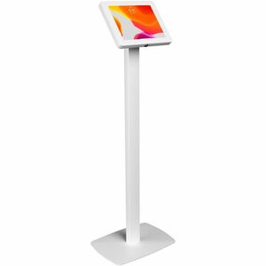 Premium Thin Profile Floor stand with Security Enclosure for 10.2-inch iPad (7th & 8th Gen) & More (White)